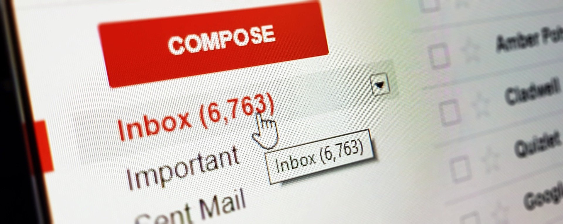 Emailing - boite de réception GMail