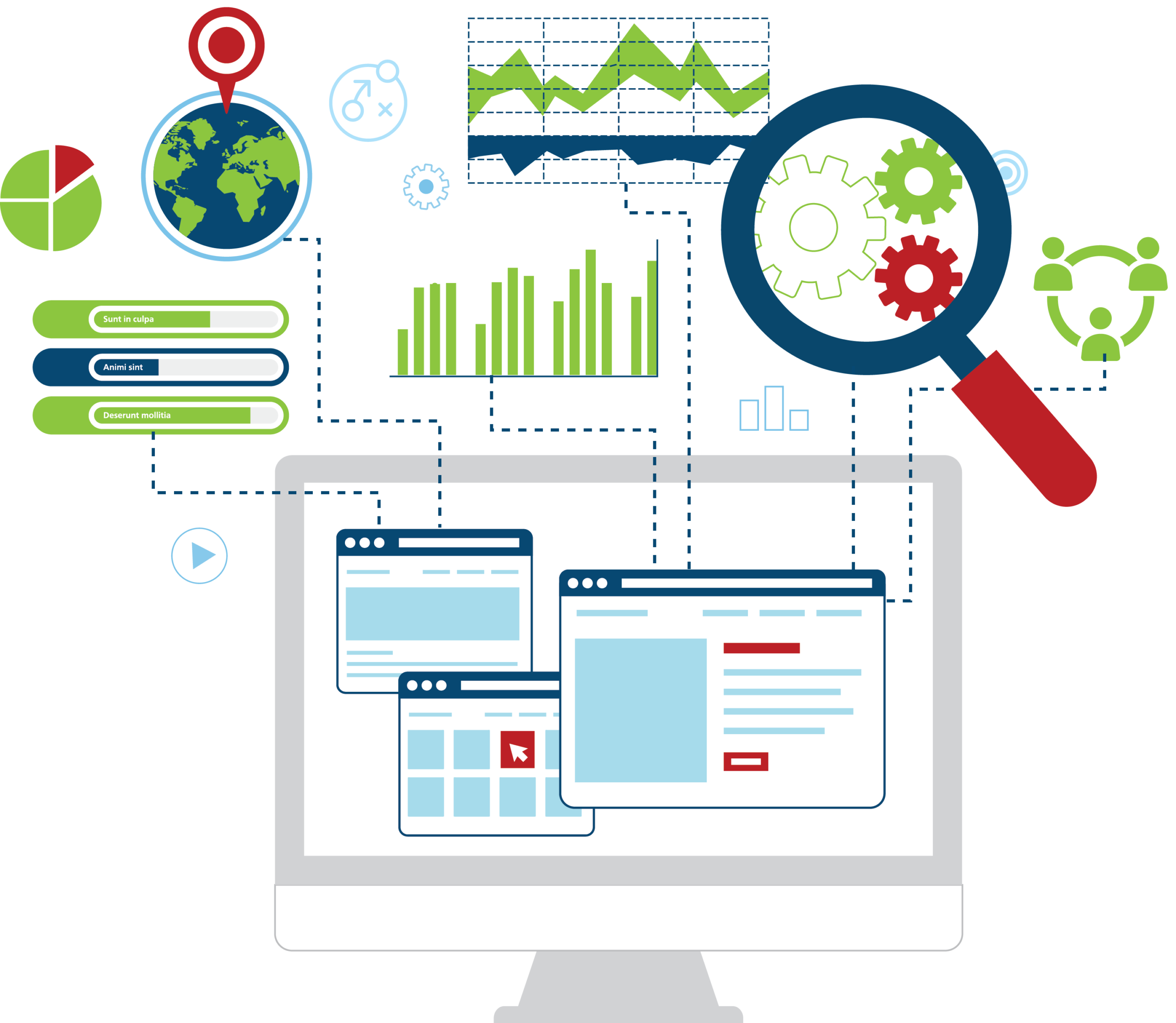 Pictogramme représentant la web analyse